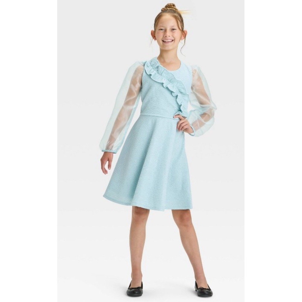 NEW GIRLS BEETLEJUICE ASTRID Costume BLUE DRESS SIZE‎ S 8